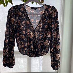 Dark blue floral blouse